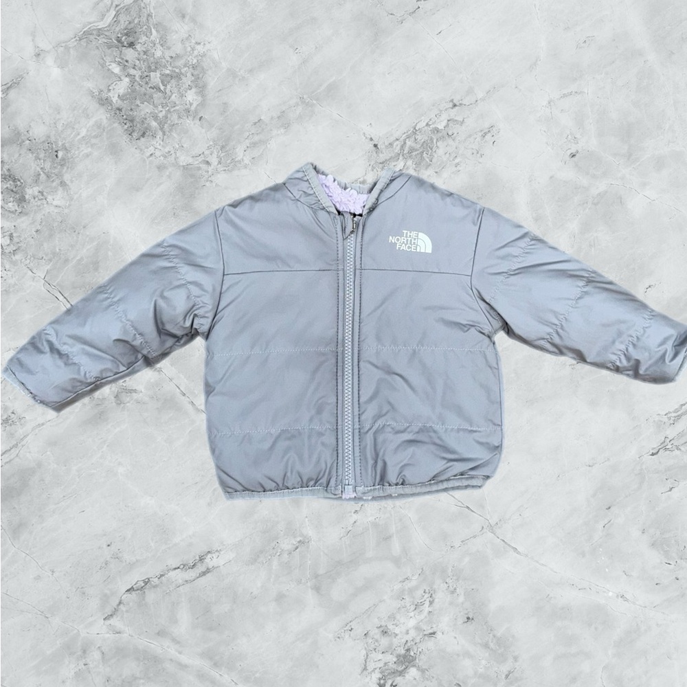 TODDLER NORTH FACE GIRLS REVERSIBLE MOSSBUD JACKET, LAVENDER SIZE 3/6